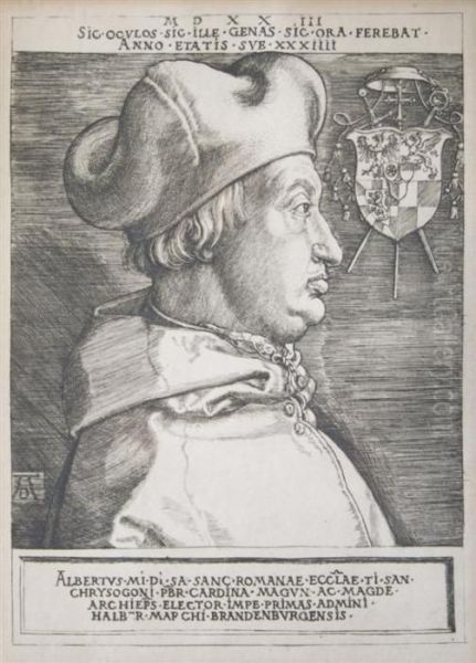 Cardinal Albrecht Of Brandenburg Oil Painting by Albrecht Durer