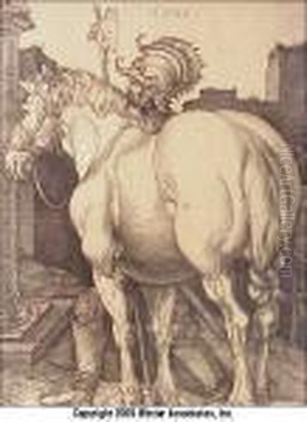 The Large Horse Oil Painting by Albrecht Durer