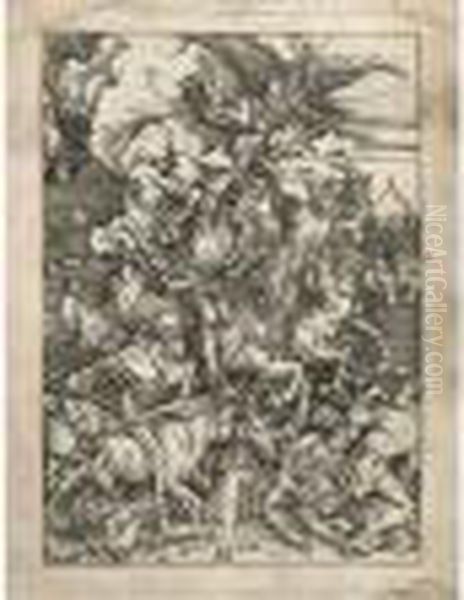 Scene De Combat Oil Painting by Albrecht Durer