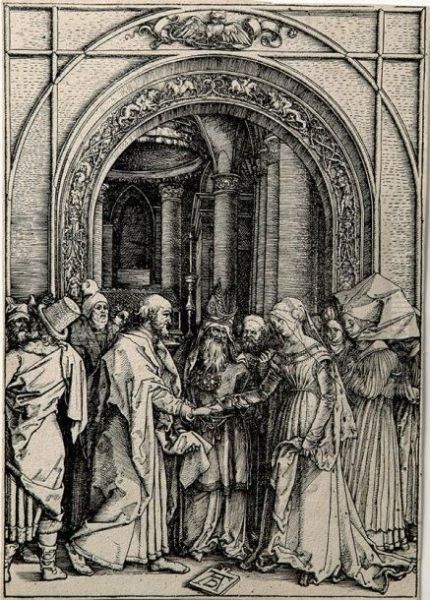 Les Fiancailles De La Vierge Et De Saint Joseph. Oil Painting by Albrecht Durer