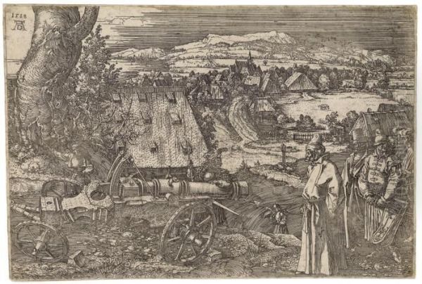 A Landscape With A Cannon Oil Painting by Albrecht Durer