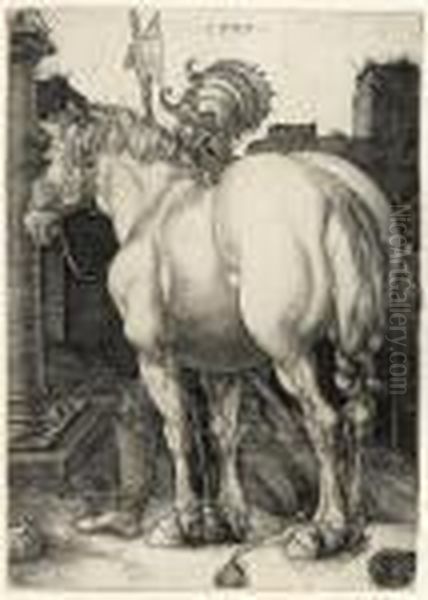 The Large Horse Oil Painting by Albrecht Durer