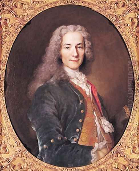 Portrait of Voltaire 1694-1778 Oil Painting by Nicolas de Largilliere