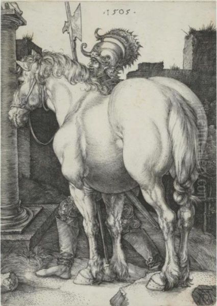 The Large Horse Oil Painting by Albrecht Durer