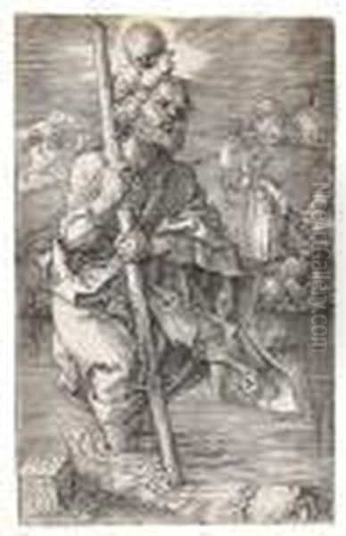 St. Christophorus, Nach Rechts Schauend Oil Painting by Albrecht Durer