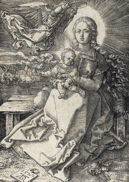 Virgin And Child Crowned By One Angel Oil Painting by Albrecht Durer