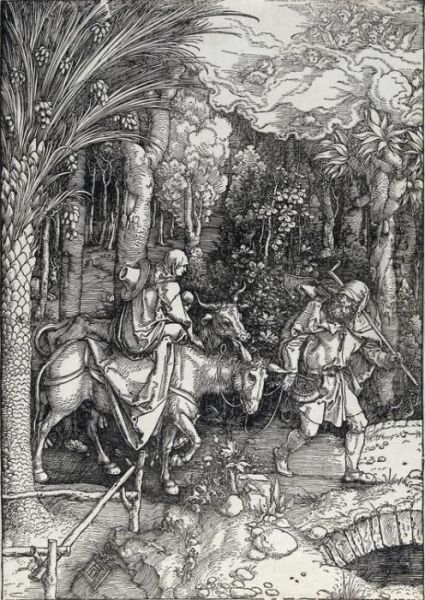 Theflight Into Egypt Oil Painting by Albrecht Durer