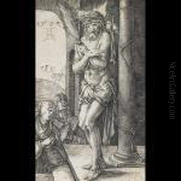 The Man Of Sorrows Standing By A Column (from The Engravedpassion), 1509 [b. 3] Oil Painting by Albrecht Durer