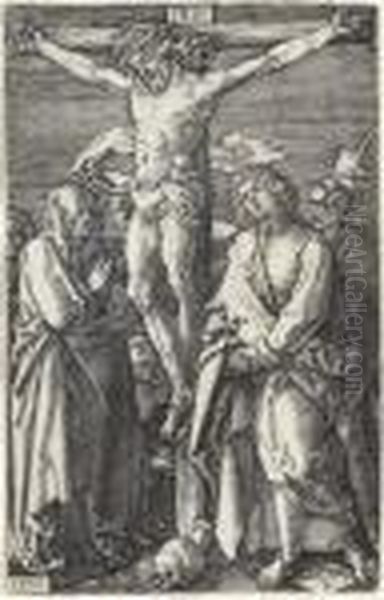 Christ On The Cross, From The Engraved Passion Oil Painting by Albrecht Durer