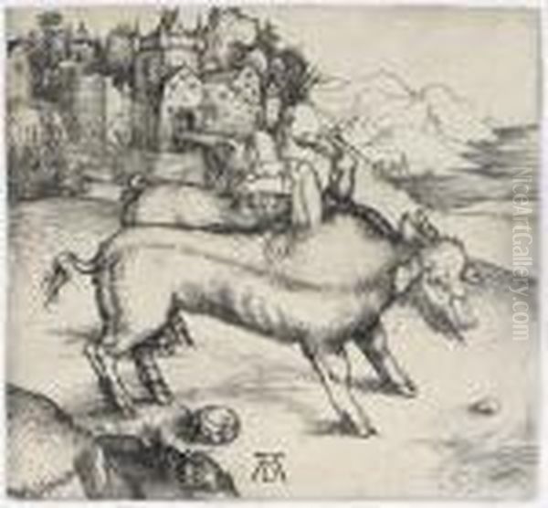 The Monstrous Pig Of Landser Oil Painting by Albrecht Durer