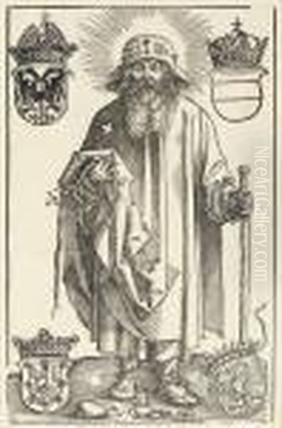 Johann Stabius As Saint Coloman Oil Painting by Albrecht Durer