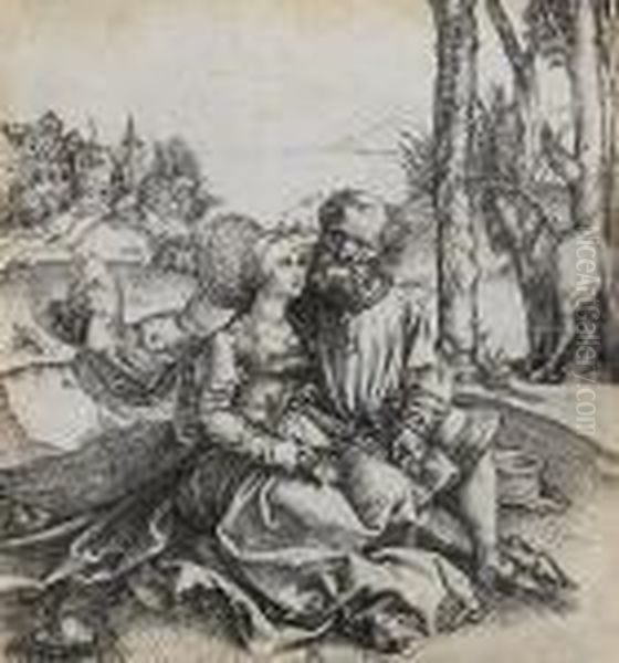 The Ill-assorted Couple (bartsch 93) Oil Painting by Albrecht Durer