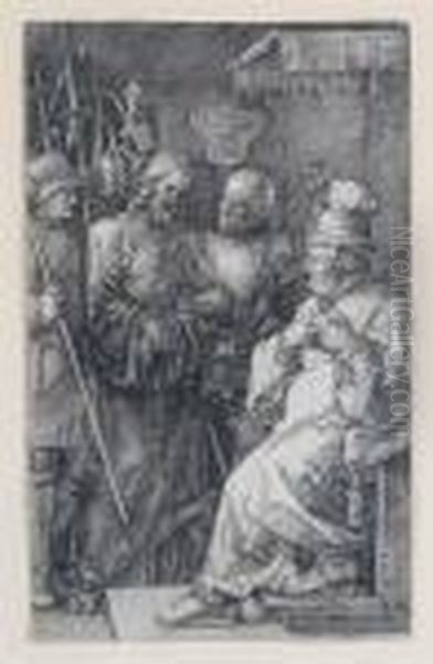 Christ Before Caiaphas Oil Painting by Albrecht Durer