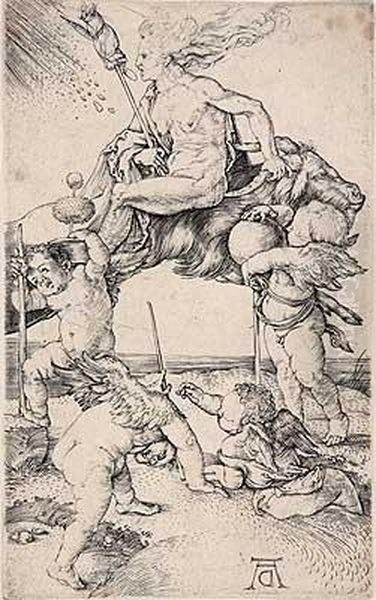 Die Hexe Oil Painting by Albrecht Durer