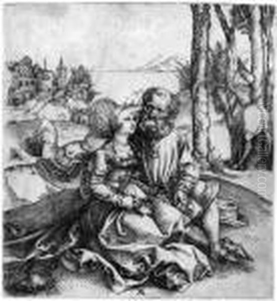 Der Liebesantrag Oil Painting by Albrecht Durer