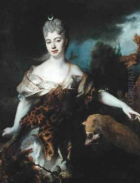 Portrait of Mademoiselle de Barral as Diana Oil Painting by Nicolas de Largilliere