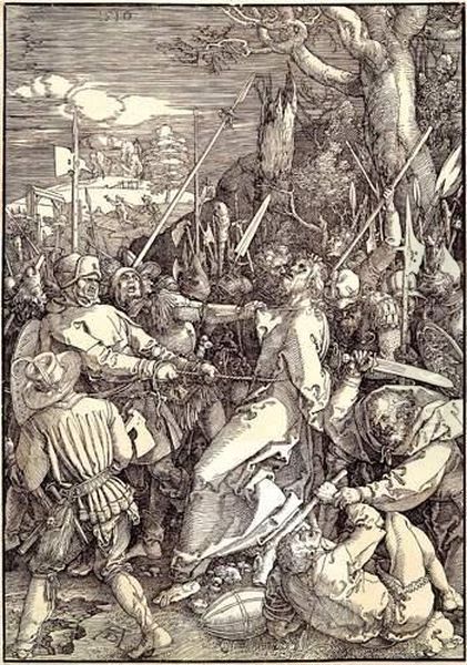 La Grande Passion Sur Bois, La Prise De Jesus 1510. Oil Painting by Albrecht Durer