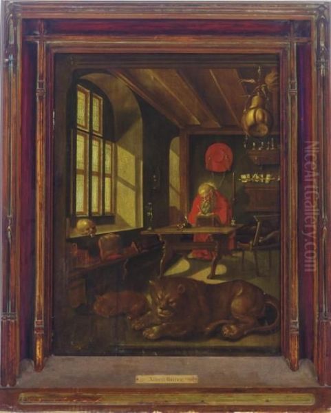 St. Jerome In His Study Oil Painting by Albrecht Durer