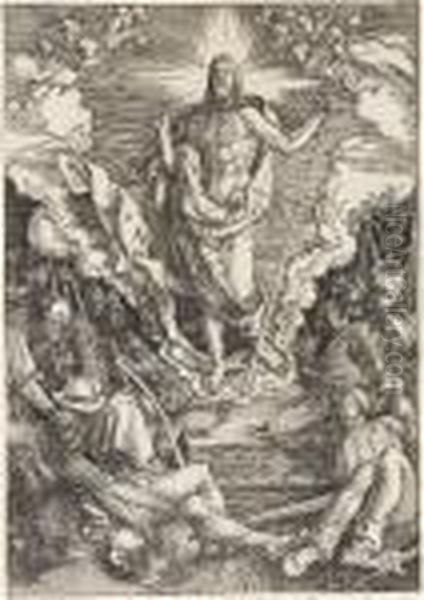 The Resurrection, From The Large Passion (b. 15; M., Holl. 124; S.m.s. 165) Oil Painting by Albrecht Durer