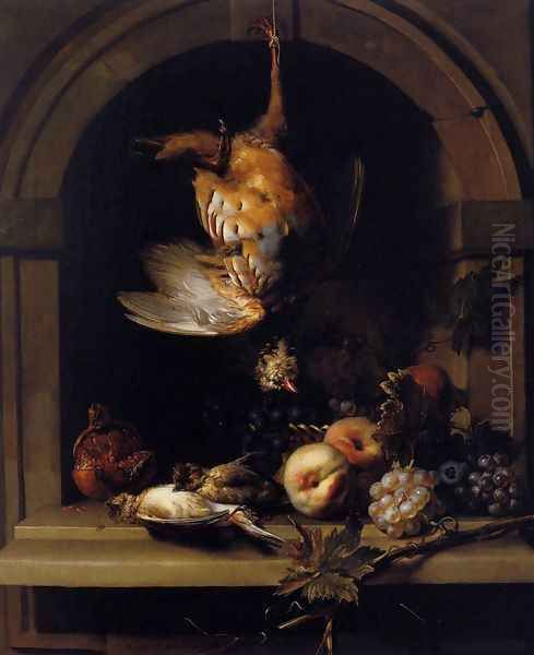 Partridge in a Niche Oil Painting by Nicolas de Largilliere