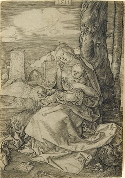 Virgin And Child With Pear Oil Painting by Albrecht Durer