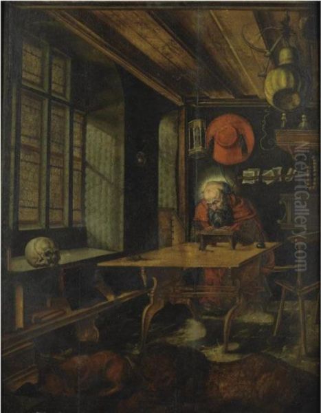 Saint Jerome In His Study Oil Painting by Albrecht Durer