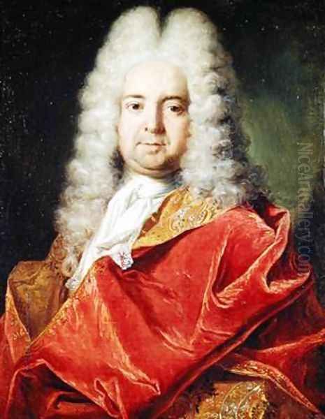 Portrait presumed to be a Self Portrait in Red Cloak Oil Painting by Nicolas de Largilliere