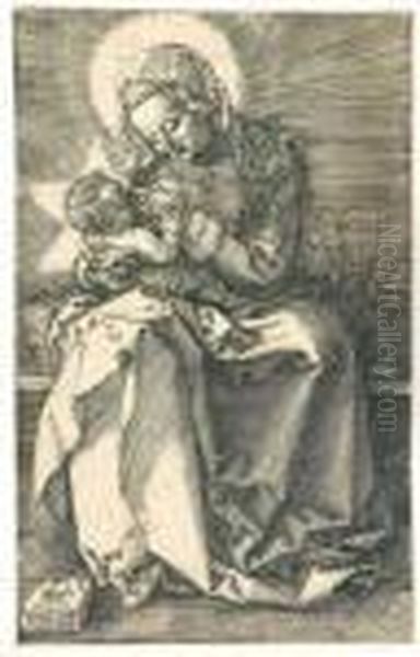 Maria, Das Kind Saugend. Oil Painting by Albrecht Durer