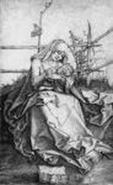 Maria Auf Der Rasenbank, Das Kin Oil Painting by Albrecht Durer