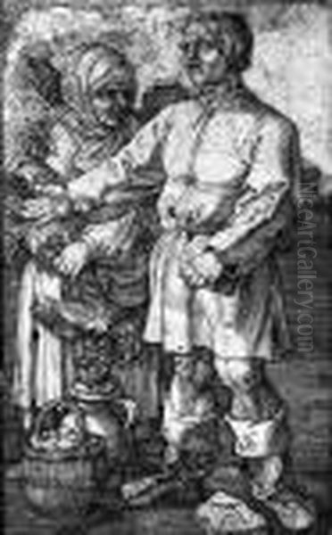 Der Marktbauer Und Seine Frau Oil Painting by Albrecht Durer