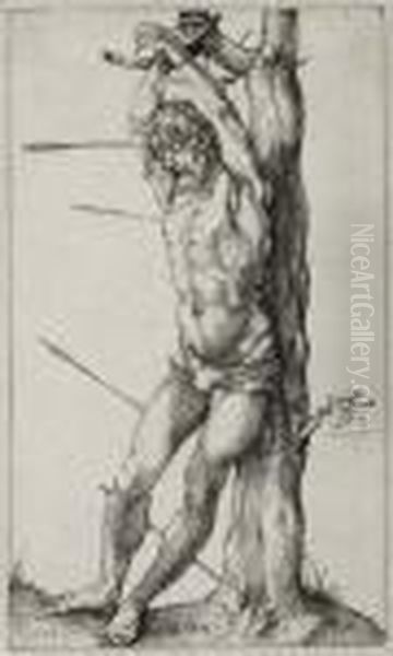 St. Sebastian Bound To The Tree Oil Painting by Albrecht Durer