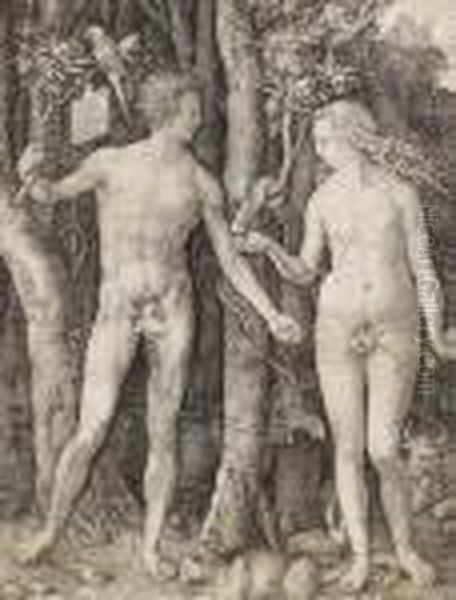 Adam Und Eva Oil Painting by Albrecht Durer