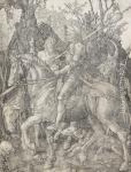 Der Reiter (ritter, Tod Und Teufel) Oil Painting by Albrecht Durer