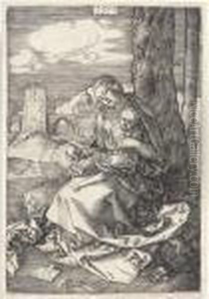 Madonna And Child With The Pear (b. 41; M., Holl. 33) Oil Painting by Albrecht Durer