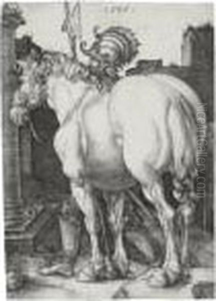 The Large Horse (bartsch 97; Meder, Hollstein 94) Oil Painting by Albrecht Durer