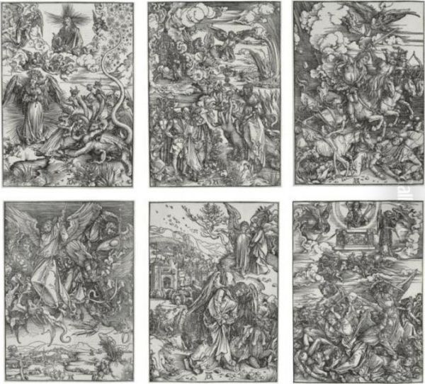 The Apocalypse (b. 60-75; M., Holl. 163-78) Oil Painting by Albrecht Durer