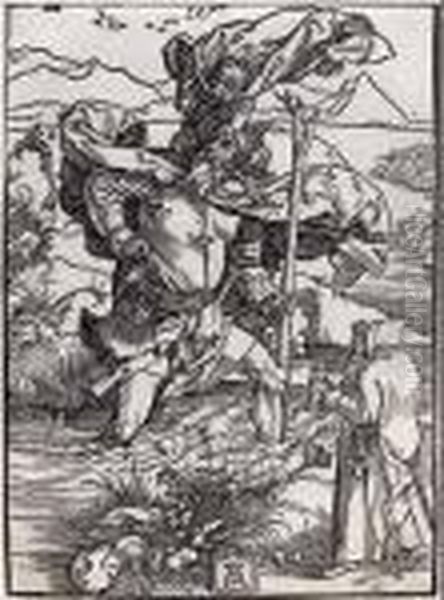 Hl. Christophorus. Oil Painting by Albrecht Durer