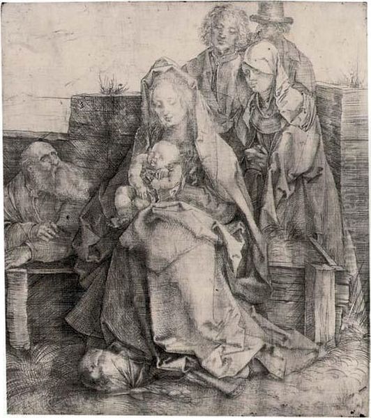 The Holy Family With St. John, The Magdalene And Nicodemus Oil Painting by Albrecht Durer