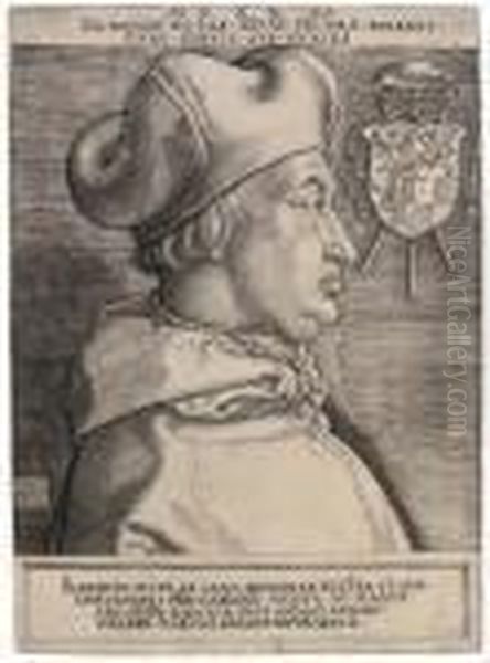 Cardinal Albrecht Von Brandenburg Oil Painting by Albrecht Durer