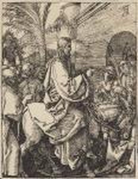 Christ's Entry Into Jerusalem Oil Painting by Albrecht Durer