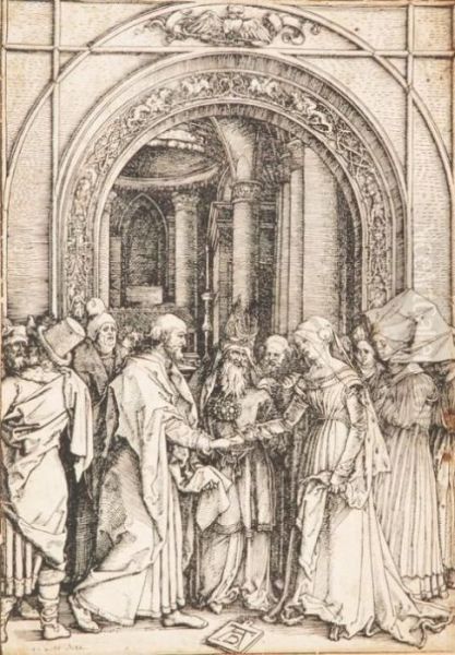 Marriage Of The Virgin Oil Painting by Albrecht Durer