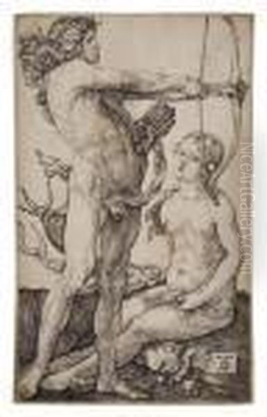 Apollo And Diana Oil Painting by Albrecht Durer