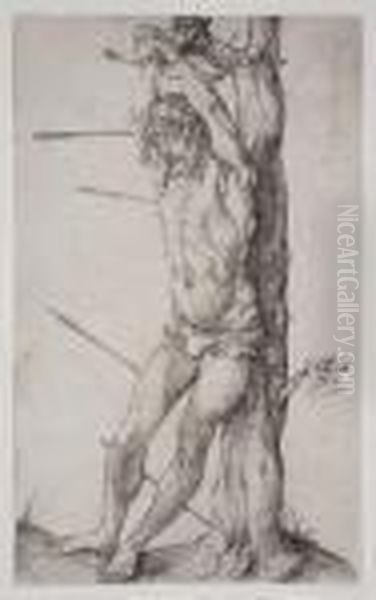 St. Sebastian Bound To The Tree Oil Painting by Albrecht Durer