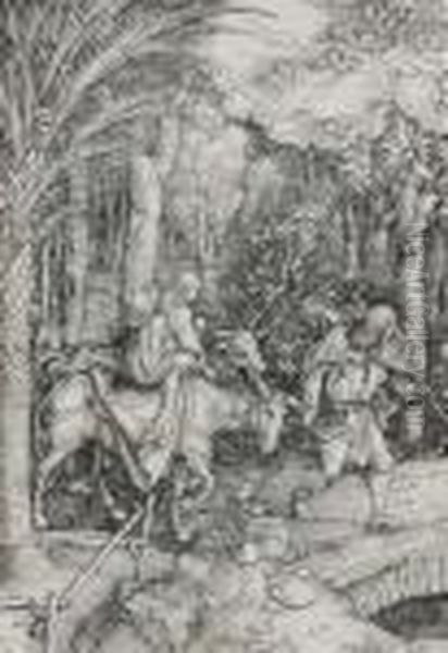 The Flight Into Egypt Oil Painting by Albrecht Durer