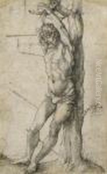 St. Sebastian Am Baume. Oil Painting by Albrecht Durer