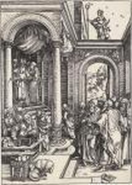 The Presentation Of The Virgin In The Temple Oil Painting by Albrecht Durer