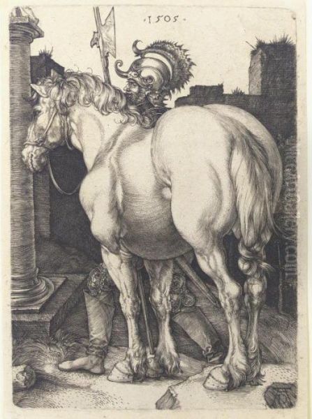 The Large Horse Oil Painting by Albrecht Durer