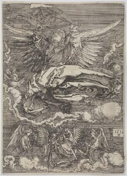 The Sudarium Held By One Angel Oil Painting by Albrecht Durer