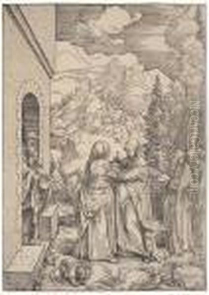 The Visitation. Oil Painting by Albrecht Durer