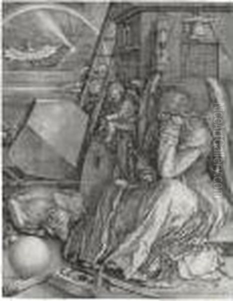 Melancolia I (b. 74; M., Holl. 75) Oil Painting by Albrecht Durer